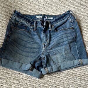 Mossimo denim women's shorts sz 4 high rise midi